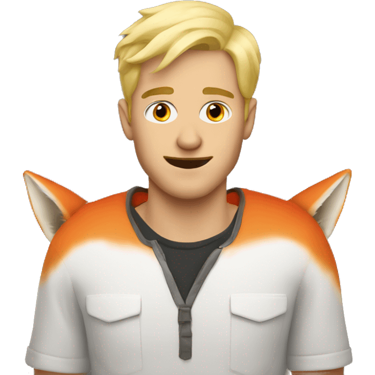 Blonde guy with red fox emoji