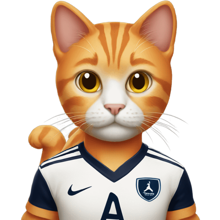 Orange cat wearing Tottenham jersey  emoji