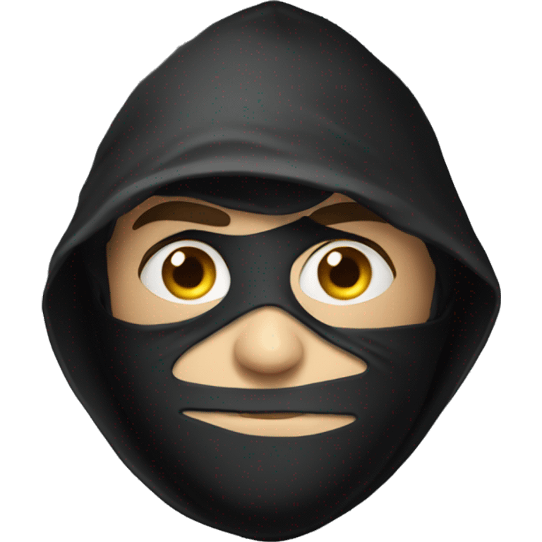 Sneaking burglar with a mask and black sack emoji