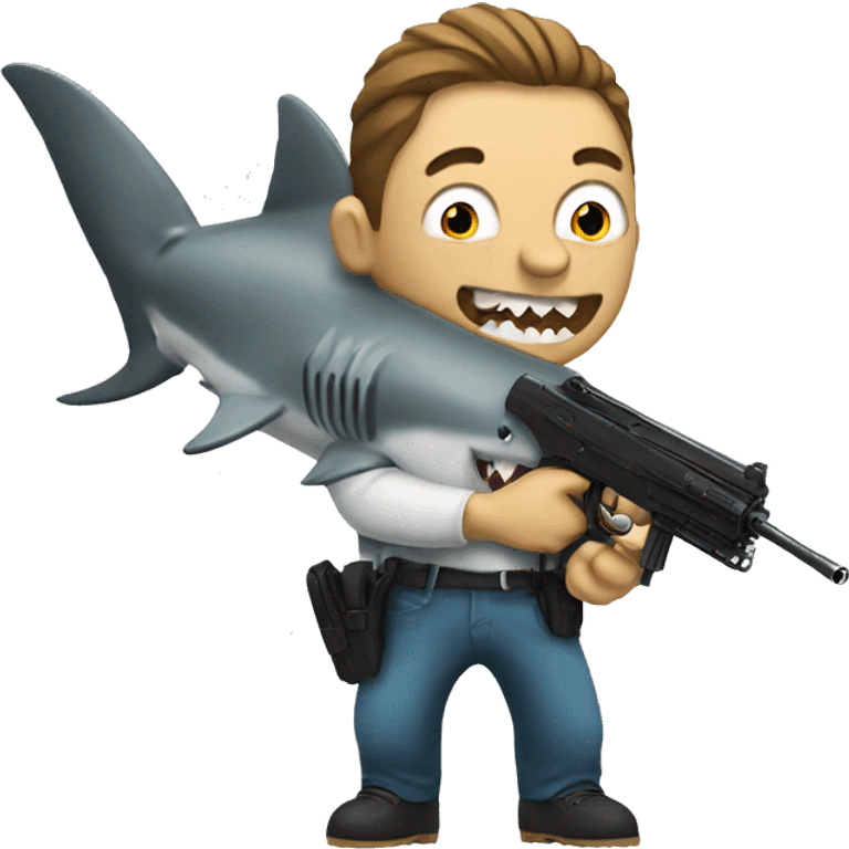 shark with gun emoji