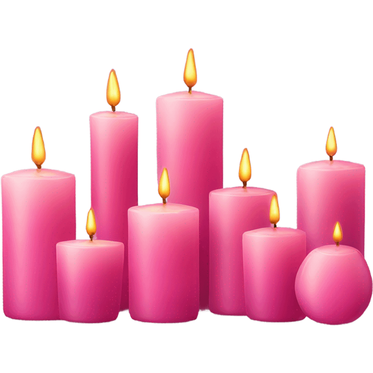 Pink glass candles  emoji