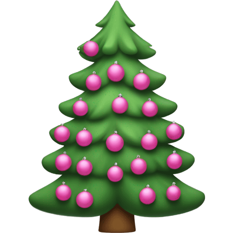 christmas tree with pink  emoji