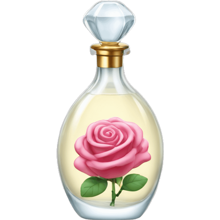 glass perfume bottle with a rose emoji