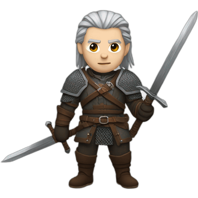 Witcher with two swords emoji