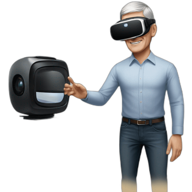 tim cook with VR emoji