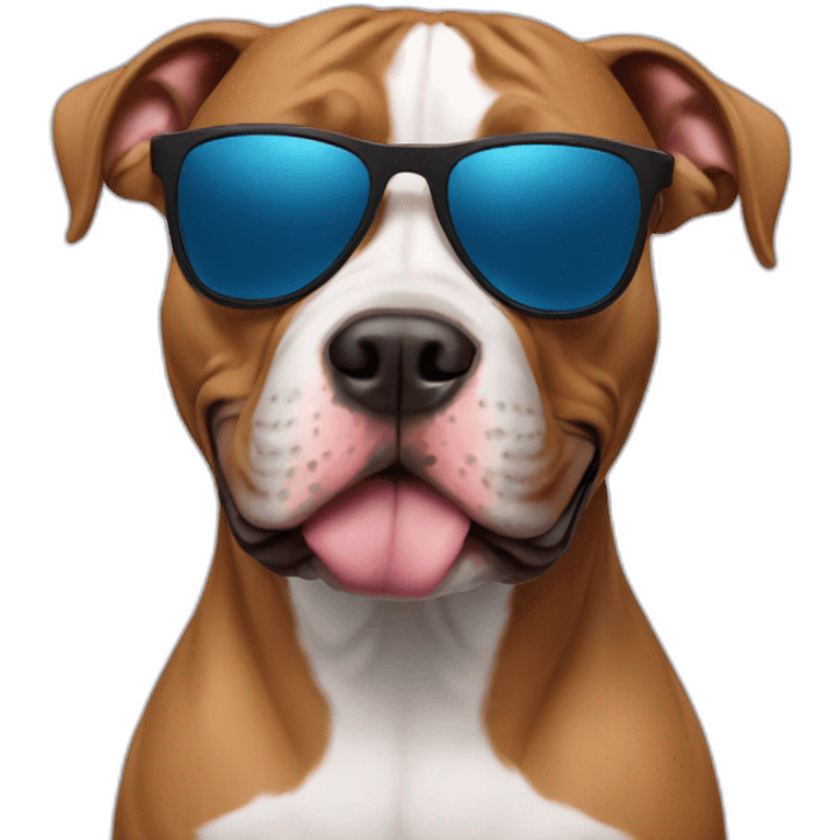 Pitbull with sunglasses emoji