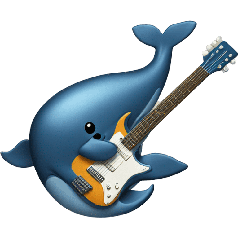 Whale playing guitar  emoji