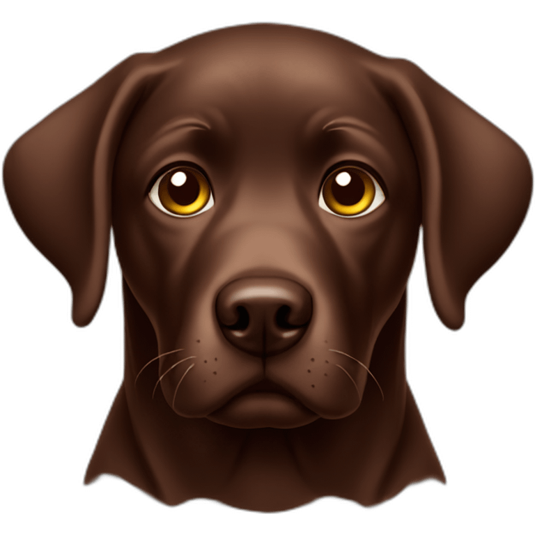 Sad cute chocolate labrador emoji