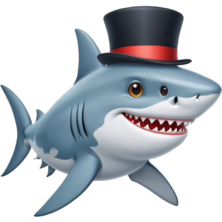 Shark with a top hat emoji