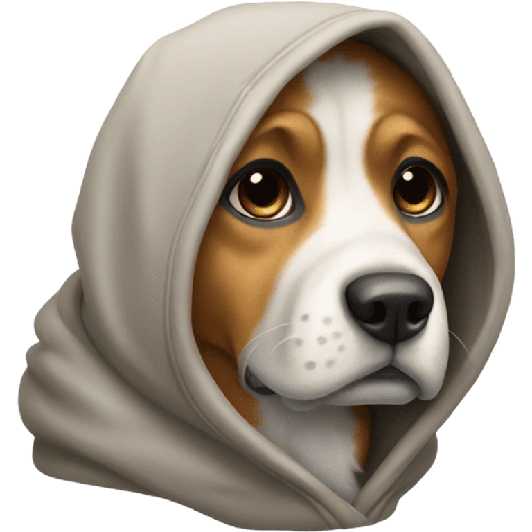 Dog with a hoodie emoji