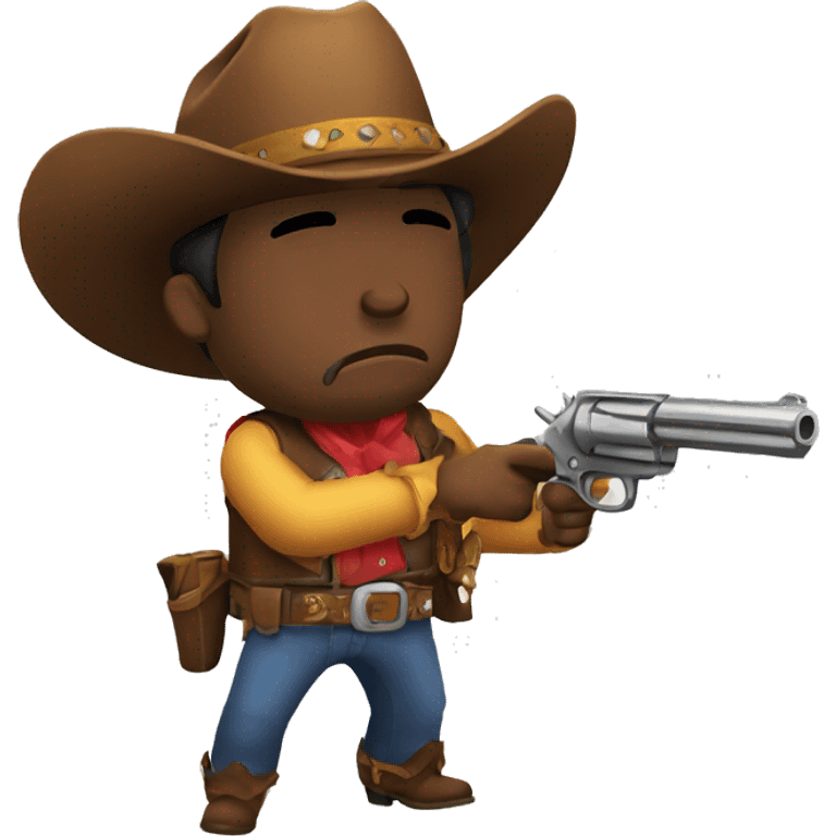 sleepy cowboy with a gun emoji