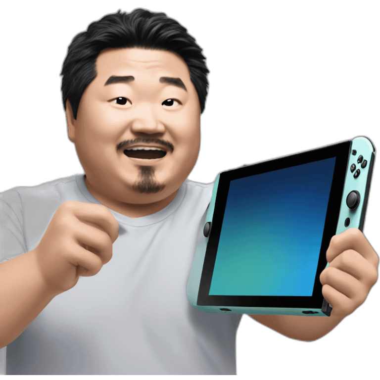 Bobby Lee snapping his Nintendo switch in half emoji