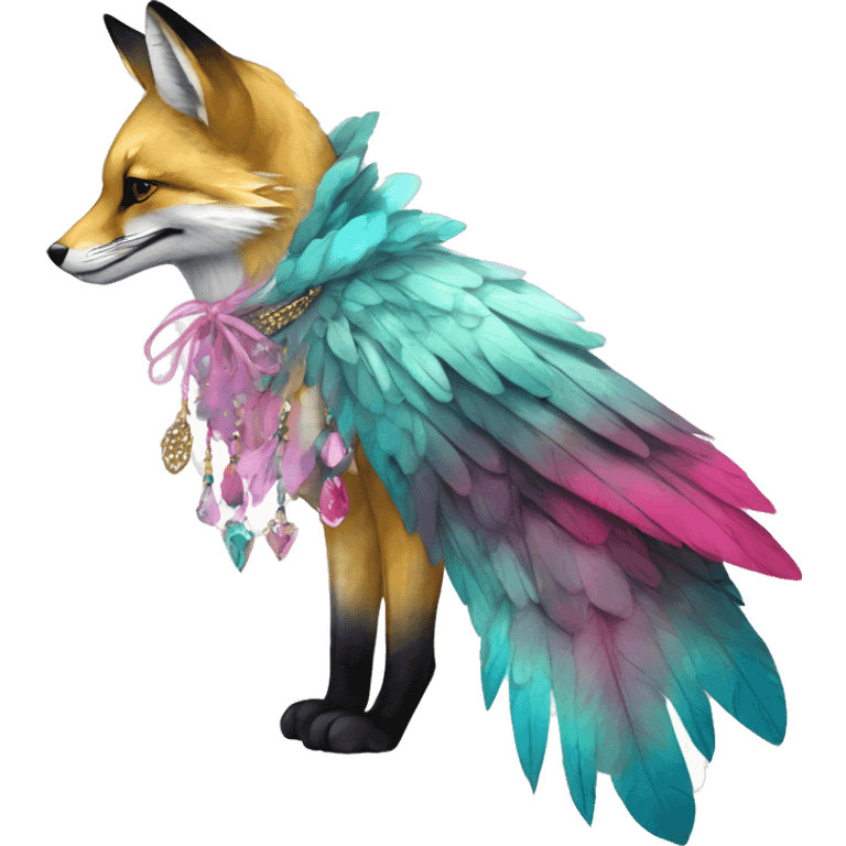 Beige cyan Pink magenta burgundy maroon cyan beige gray fox black stripes wearing gold jewellery gold piercings gold ear piercing gilded vintage watercolour tie dye black raven wings emoji