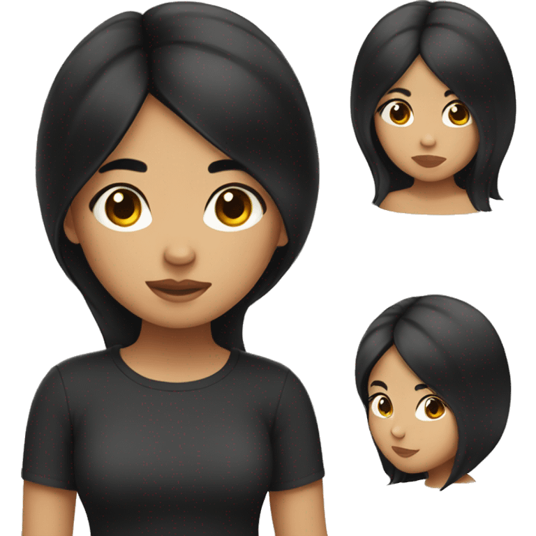 Filipino girl with black hair emoji