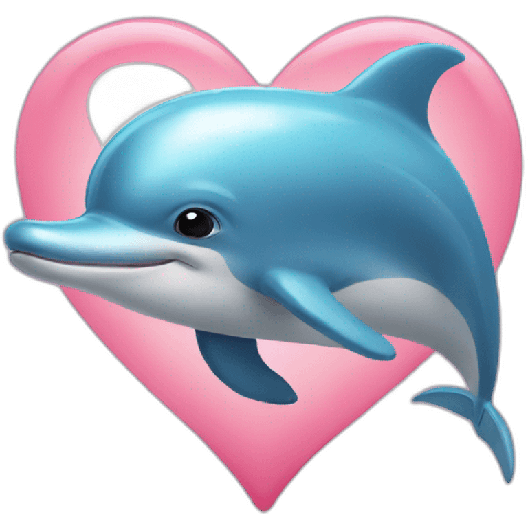 Dolphin with heart emoji