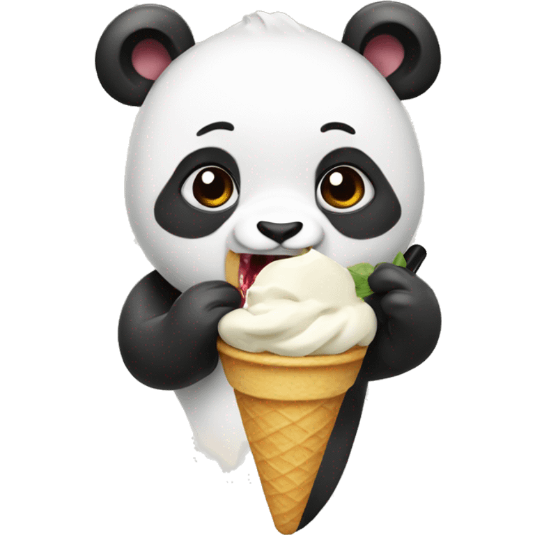 Panda eating ice cream emoji