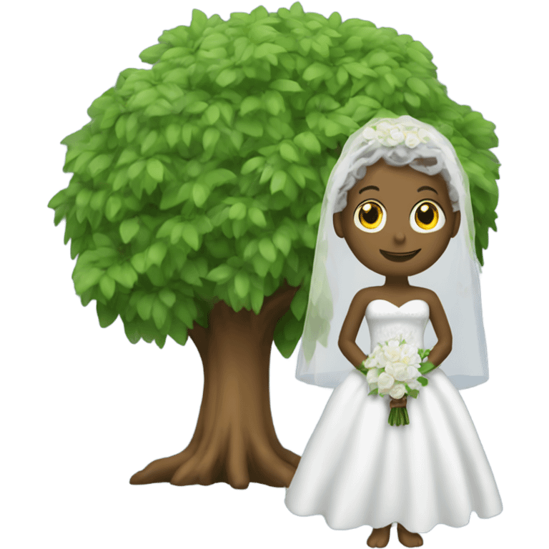 A tree that is dressed as a bride emoji