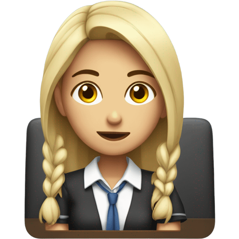 bored female student uniform emoji