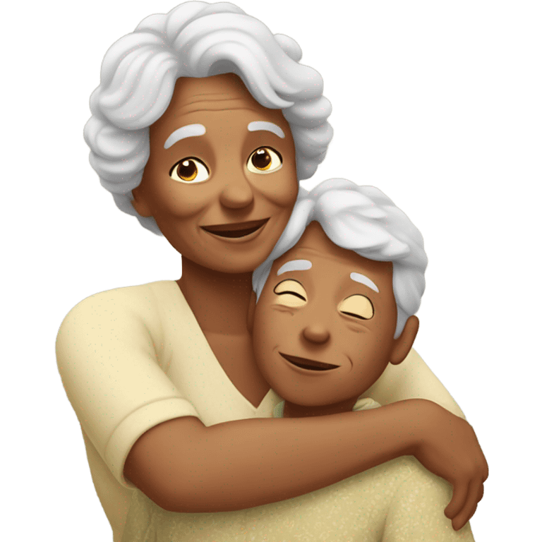 Grandma hugging son emoji