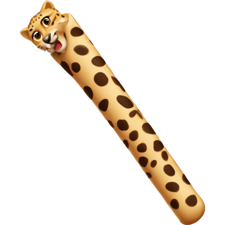 red stick with cheetah primt emoji