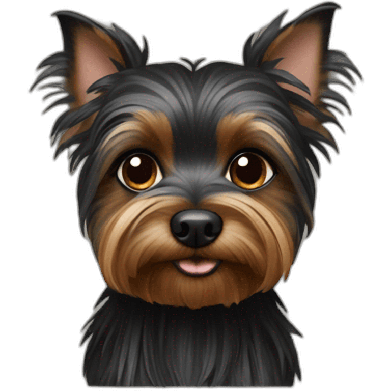 Black one dwarf yorshire terrier emoji