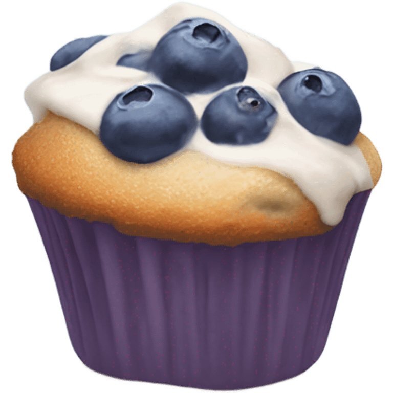 blueberry muffin with frosting  emoji