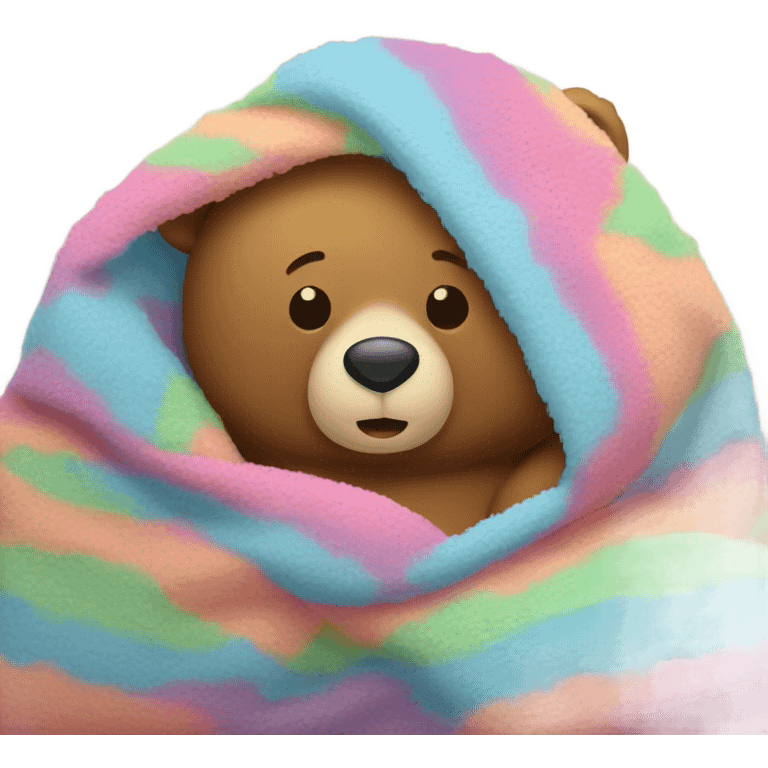 bear cozy in blanket emoji