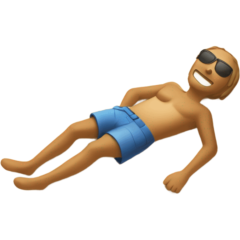 person laying in the sun on the beach emoji