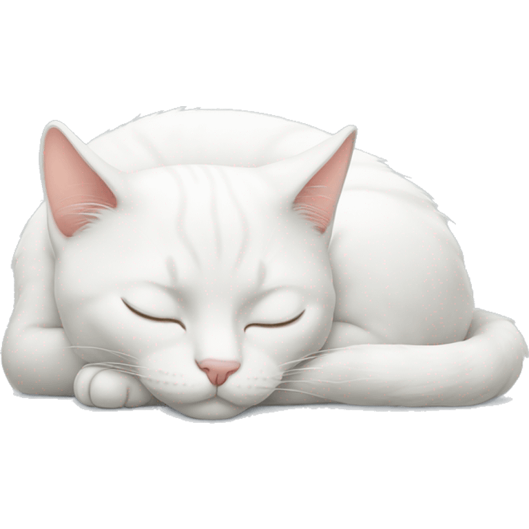 White cat sleeping  emoji