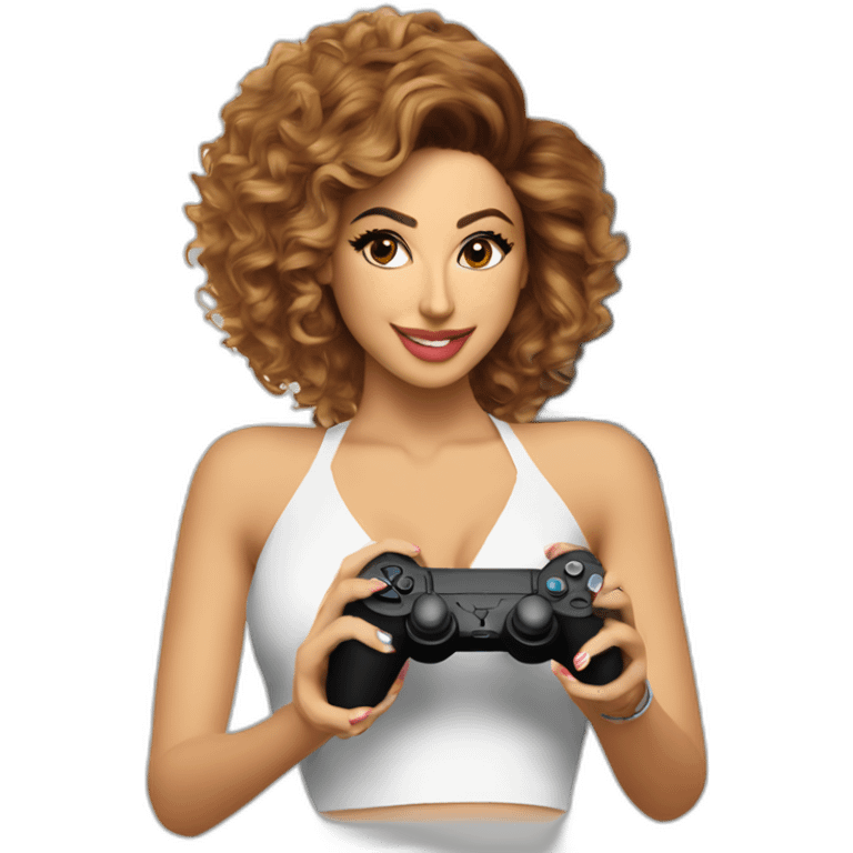 myriam fares playing play station emoji