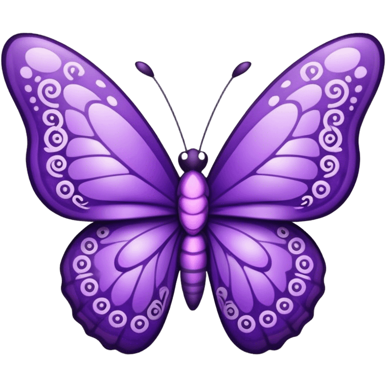 Purple butterfly with bow on emoji