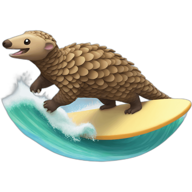 pangolin surfing wave emoji