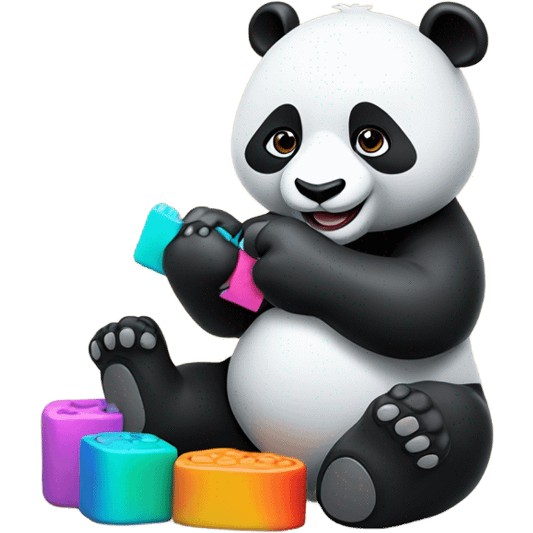 panda eating an action figure emoji