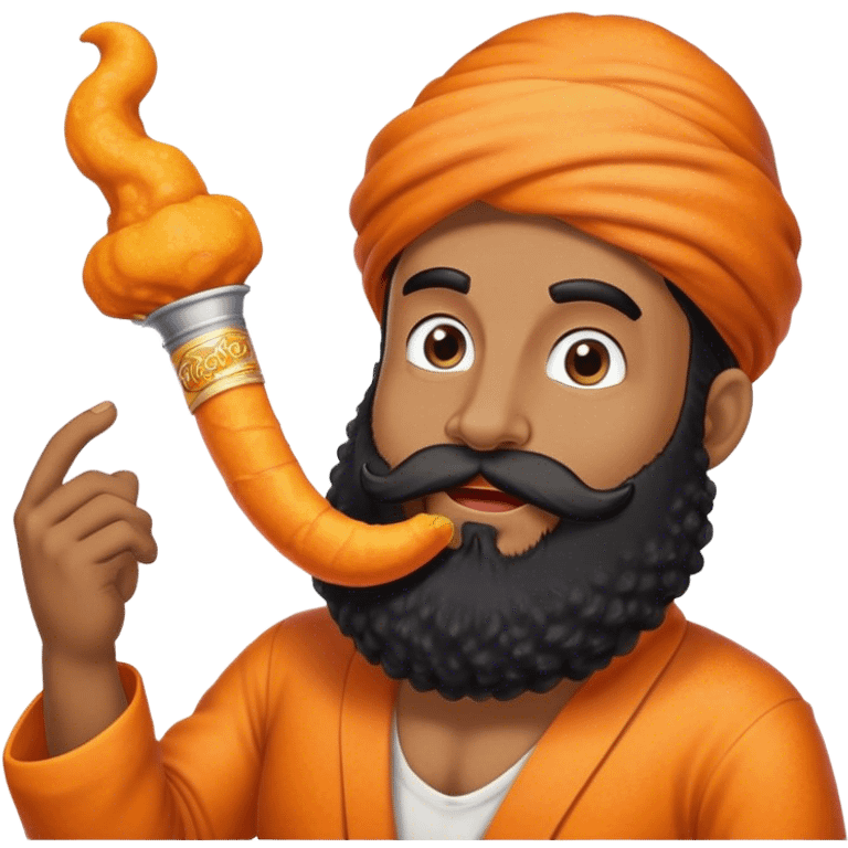 Black beard Jewish guy wearing a yamaca with Cheeto dust  emoji