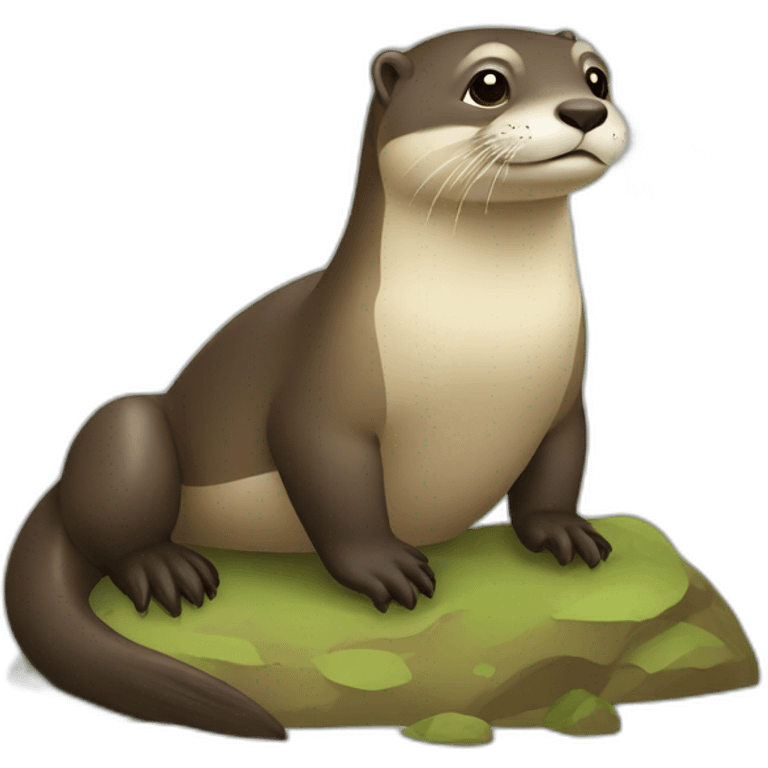 Loutre sur tortue  emoji