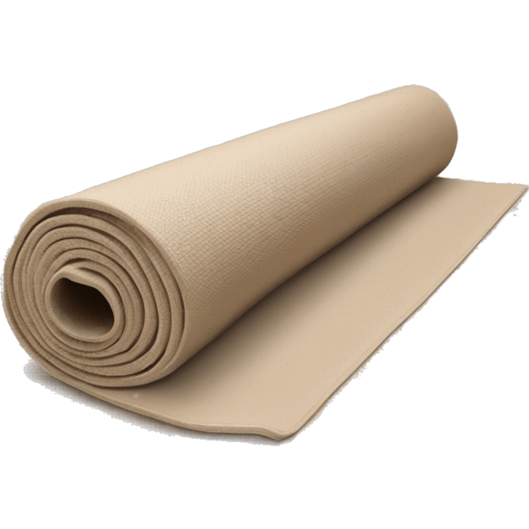 Realistic beige half rolled out yoga mat emoji