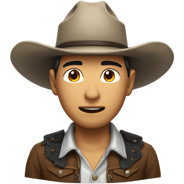 Asian cowboy head emoji