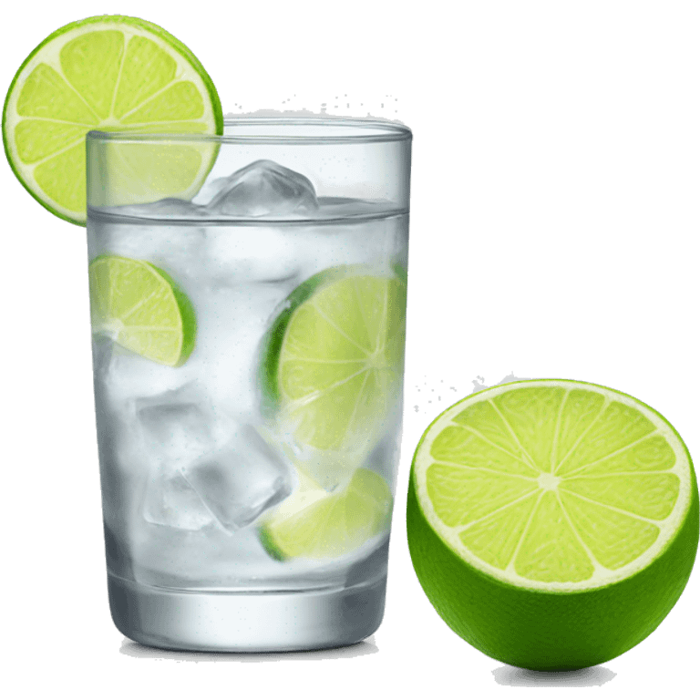 Vodka tonic with a lime emoji