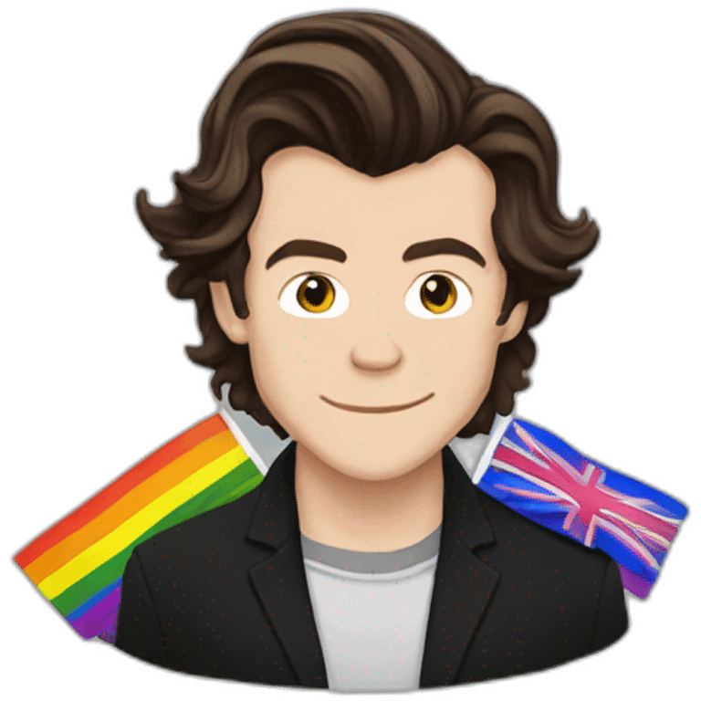 Harry Styles with prideflag emoji