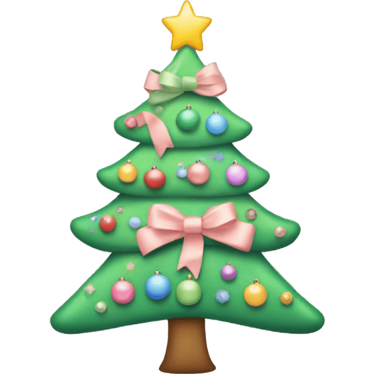 Christmas tree with pastel bows emoji