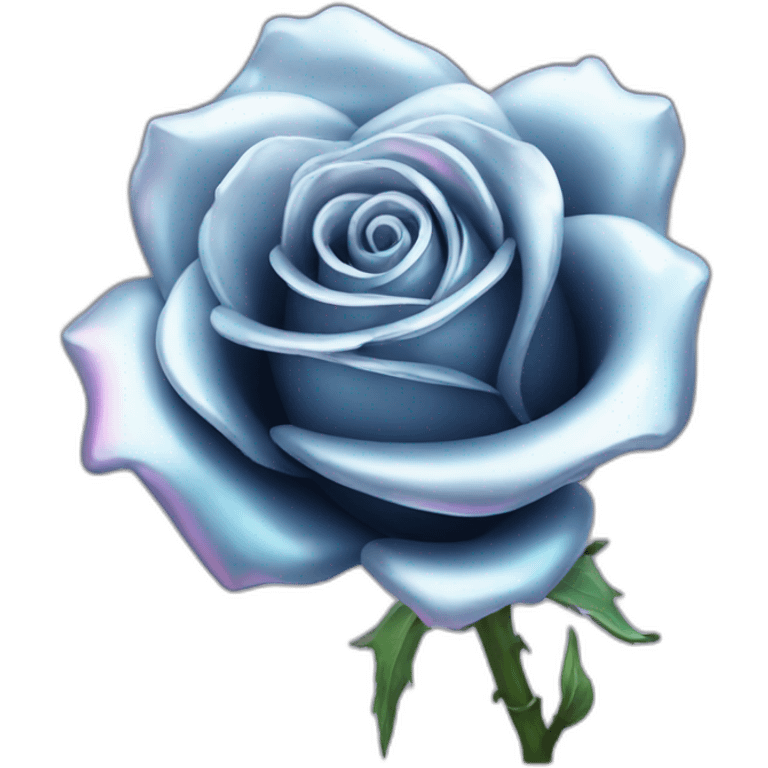 Holographic silver rose emoji