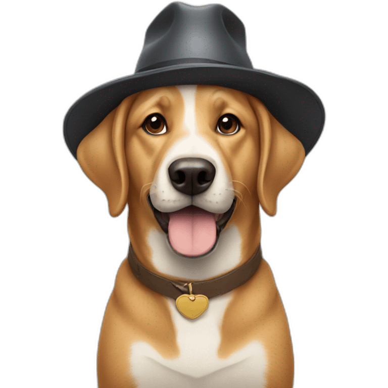 A dog with a hat emoji