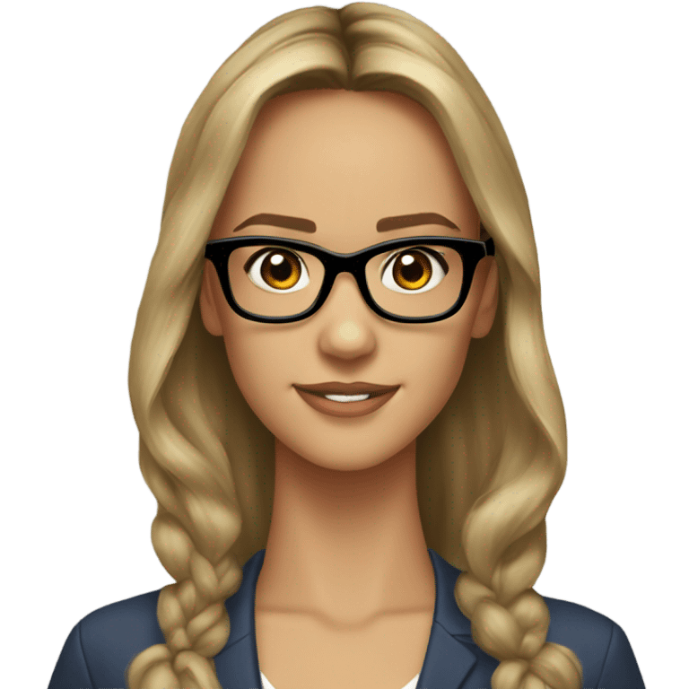 Caucasian Jessica alba with glasses  emoji