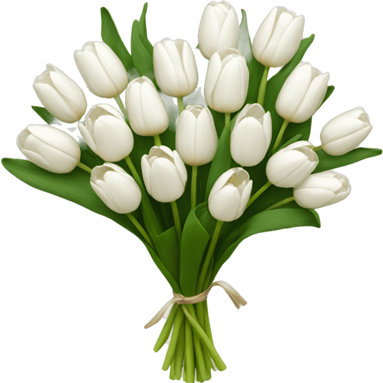 white tulip bouquet  emoji