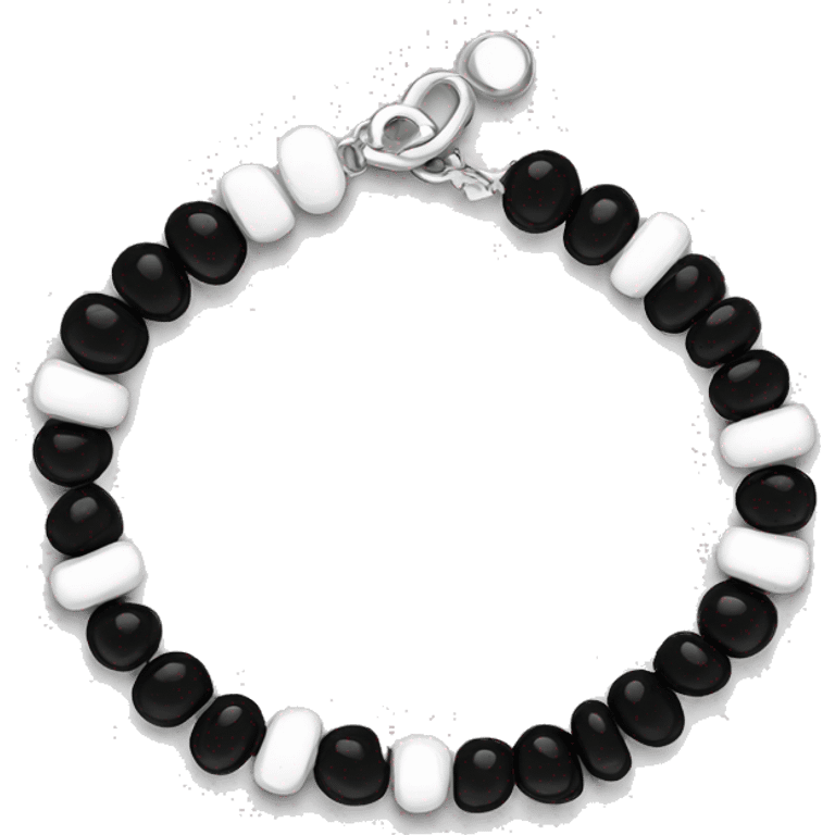 black and white bracelet shiny emoji