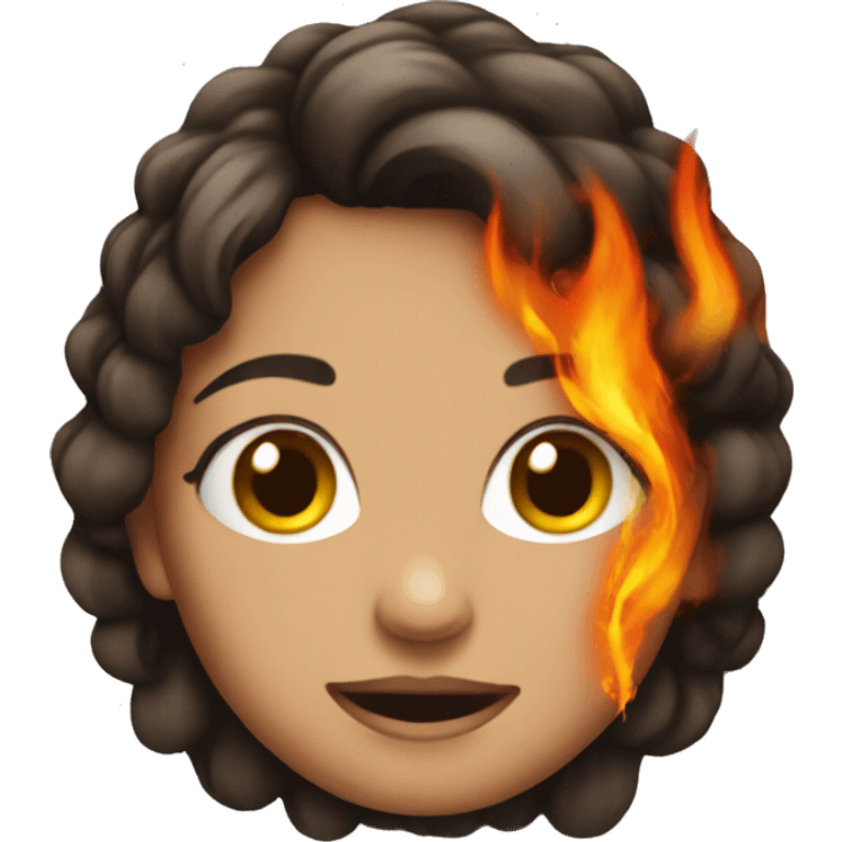 Girl with made of fire emoji