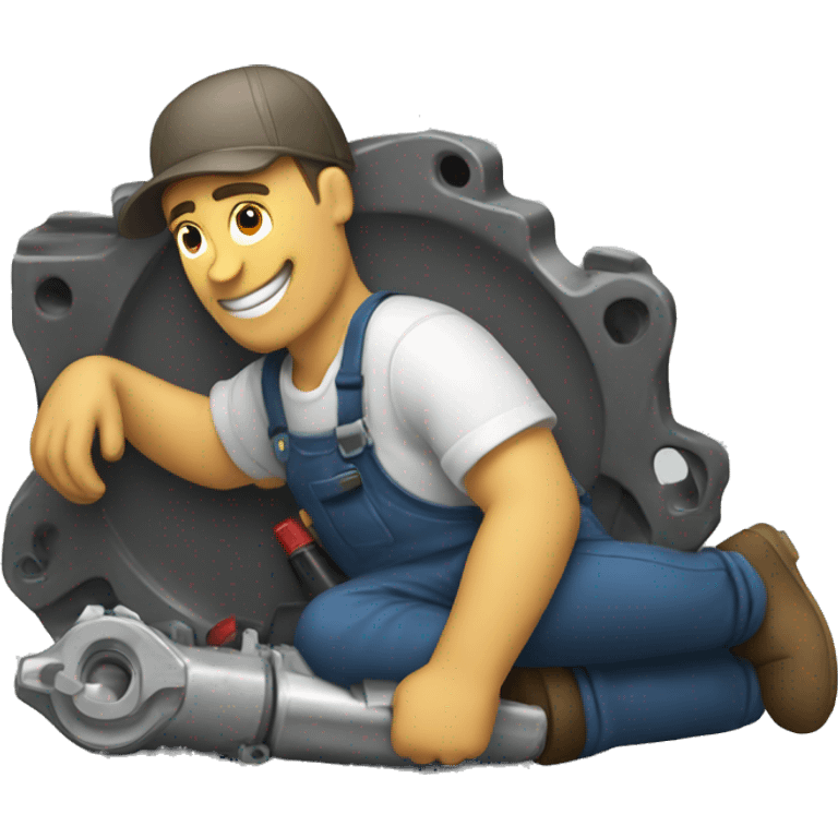 laying down mechanic emoji