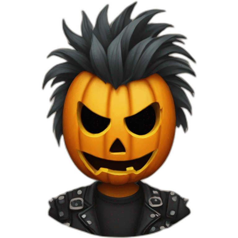 Punk rock pumpkin emoji