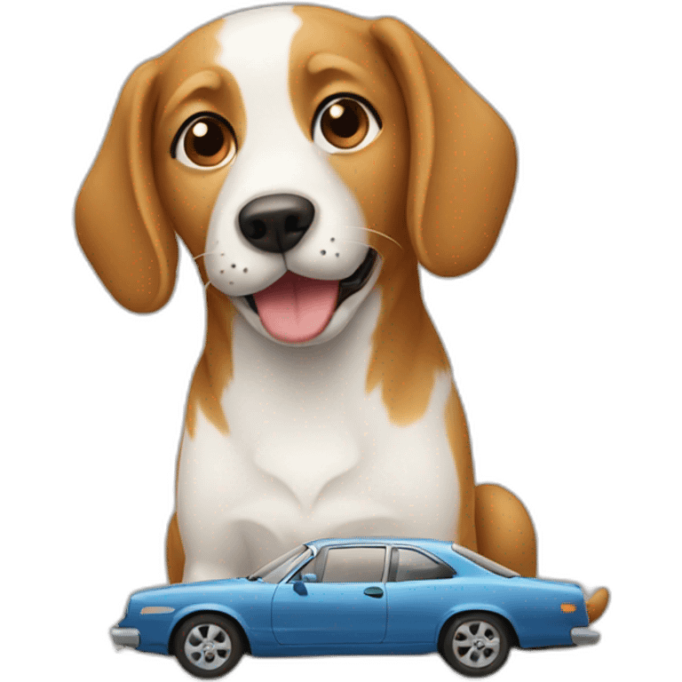 dog with car emoji