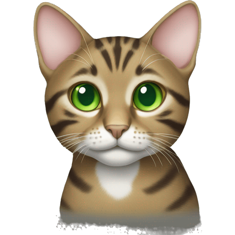 tabby cat with green eyes  emoji